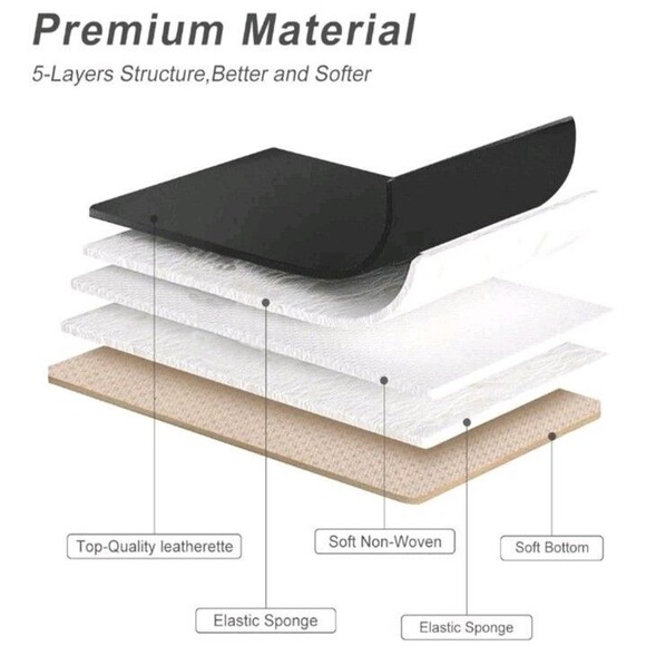 Universal Waterproof Leather Seat Covers, 2PC Black Set For Truck SUV Jeep Car - Picture 4 of 7